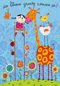 Un coucou coloré avec une girafe joyeuse